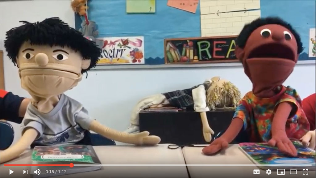 YouTube video of two puppets talking